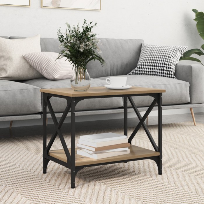 vidaXL Masă laterală stejar artizanal 55 x 38 x 45 cm Lemn compozit