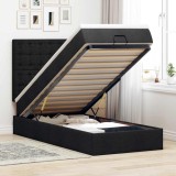 VidaXL Cadru de pat otoman cu saltea țesătură neagră 90x190cm 3314136
