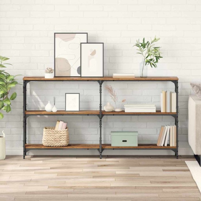 vidaXL Masă de consolă Lemn vechi 156 x 28 x 80,5 cm Lemn compozit 882784