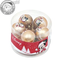 Set 10 Globuri brad Craciun Mickey Mouse aurii 6 cm foto