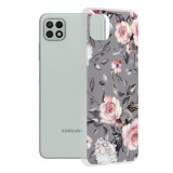 Techsuit - Marble Series - Samsung Galaxy A22 5G,gri cu flori
