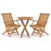 Set mobilier gradina, 3 piese, lemn masiv de tec