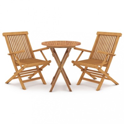 Set mobilier gradina, 3 piese, lemn masiv de tec foto
