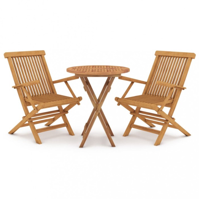 Set mobilier gradina, 3 piese, lemn masiv de tec
