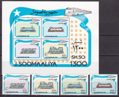 Somalia 1994 locomotive MI 524-527 + bl.33 MNH foto