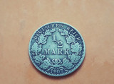 #72 1/2 Mark 1907 J Germania argint / 1/2 marca, Europa