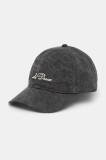 Les Deux șapcă de baseball din denim culoarea gri, cu imprimeu, LDM703046