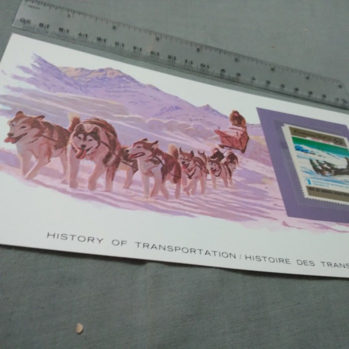 CARD SUVENIR CU TMBRU /E MAI MARE CA CP / REP DE GUINEEA ECUATORIAL