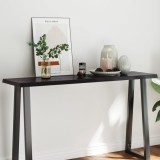 Gossi blat masa, 140x40x4 cm, gri, lemn stejar tratat contur organic