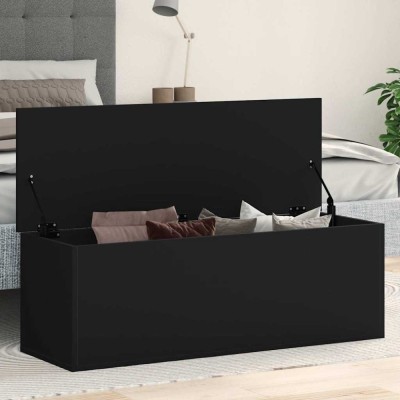 Cutie de depozitare, negru, 102x35x35 cm, lemn prelucrat foto