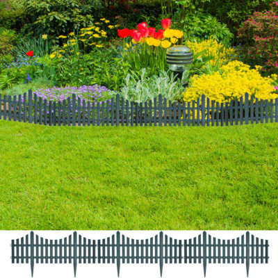 Gard despartitor de peluza, 17 buc., verde, 10 m GartenMobel Dekor foto