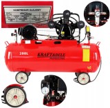 Compresor aer comprimat 200L 5.6CP 3 cilindri 660L min + regulator dezumidificator 380V trifazic (KD1474)