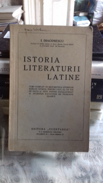 ISTORIA LITERATURII LATINE - I. DIACONESCU