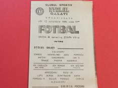 Program meci fotbal &quot;OTELUL&quot; GALATI - &quot;UNIREA&quot;FOCSANI (12.10.1989)