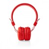 Casti Bluetooth Nedis, Microfon, Rosu, Pliabile, Bass Profund, Conexiune 3.5mm, Autonomie 6h