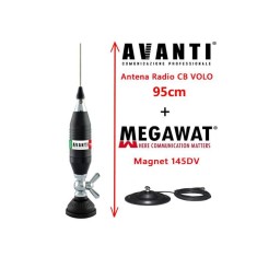 Antena Radio CB AVANTI Volo 95cm cu Magnet Megawat 145DV prindere fluture