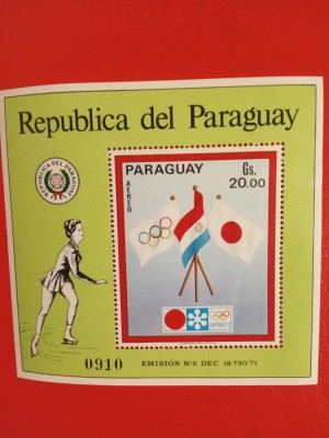 PARAGUAY, SAPPORO - COLIȚĂ MNH foto