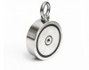 Magnet Neodim Oala D75mm 2 Carlige Inelare, 2 Fete, 200kg, Gri Lucios, MyStyle