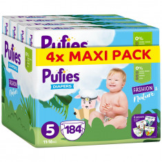 Scutece Pufies Fashion &amp; Nature, Marimea 5 Junior, 11-16 kg, 184 buc