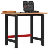 vidaXL Banc de lucru 100x60x81,5 cm lemn masiv fag, dreptunghiular