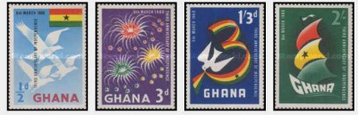 Ghana 1960 - 3rd Anniversary of Independence serie neuzata foto