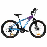 Cumpara ieftin Bicicleta copii DHS Terrana 2423B 24 inch, 21 viteze, violet-albastru