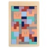 Puzzle Montessori, Flippy, din Lemn, Tip Tetris, +36 Luni, Forme Neregulate, 40 Piese, 26.5 x 17.7 cm, Multicolor Pastelat, Oem