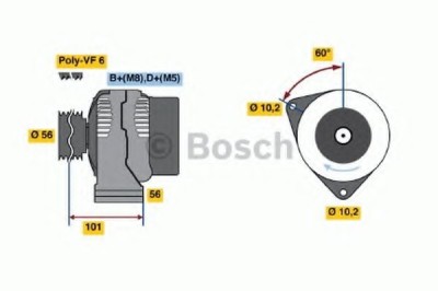 Generator / Alternator MERCEDES E-CLASS (W210) (1995 - 2003) BOSCH 0 986 041 120 foto