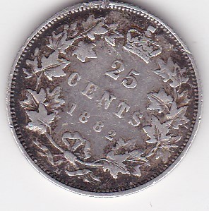 Canada 25 cents 1882 Victoria foto