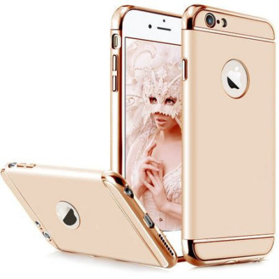 Husa Apple iPhone SE2, Elegance Luxury 3in1 Auriu foto