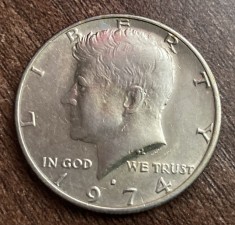 C50 - Moneda foarte veche - America - half dollar - litera D - 1974