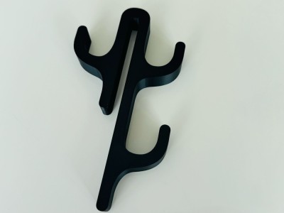 Carlig pentru Cabine de Dus &amp;ndash; Suport Umeras, Accesorii Baie, 3D din PLA, Negru, Model 3 Agatatori foto