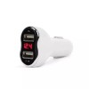 Incarcator auto alb 3.1A USB x2 bricheta auto cu voltmetru si ampermetru M.N.C.
