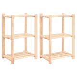Cumpara ieftin Etajere cu 3 niveluri, 2 buc., 60x38x90 cm, pin masiv, 150 kg