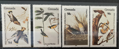 PC390 - Grenada 1985 Pasari J.J. Audubon , serie MNH, 4v foto