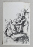 Salvator Rosa gravura veche sec 18, Istorice, Cerneala, Realism