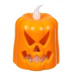 Lumanare cu flacara led Dovleac Halloween, Plastic, Portocaliu,7 cm, Oem