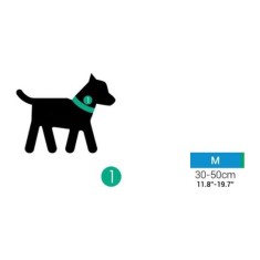Zgarda pentru caine Tailpetz, marime M, dimensiune gat cuprinsa intre 30 si 50 cm, poliester, plastic, multicolor