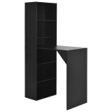 Cumpara ieftin Masa de bar cu dulap, negru, 115 x 59 x 200 cm