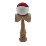 Kendama X Originala, Profesionala, Cyrax, din Lemn, Rubber Grip, 18 cm, Rosu/Alb