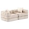 Canapea puf modulară cu 2 locuri, bej, material textil