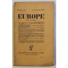 EUROPE , REVUE MENSUELLE , NUMERO 59 , 15 NOVEMBRE , 1927