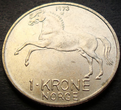 Moneda 1 COROANA / KRONE - NORVEGIA, anul 1973 * cod 3660 foto