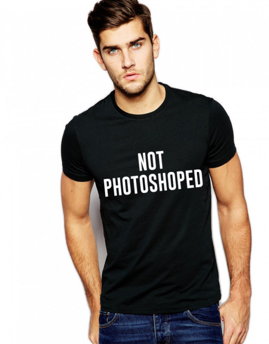 Tricou negru barbati - Not Photoshoped - XL