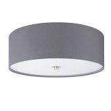 Plafoniera Patience, 3 lumini, metal/plastic/bumbac, gri/alb, 19,5 x 47,5 x 47,5 cm