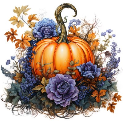 Sticker decorativ, Dovleac, Multicolor, 62 cm, 1322STK-4 foto
