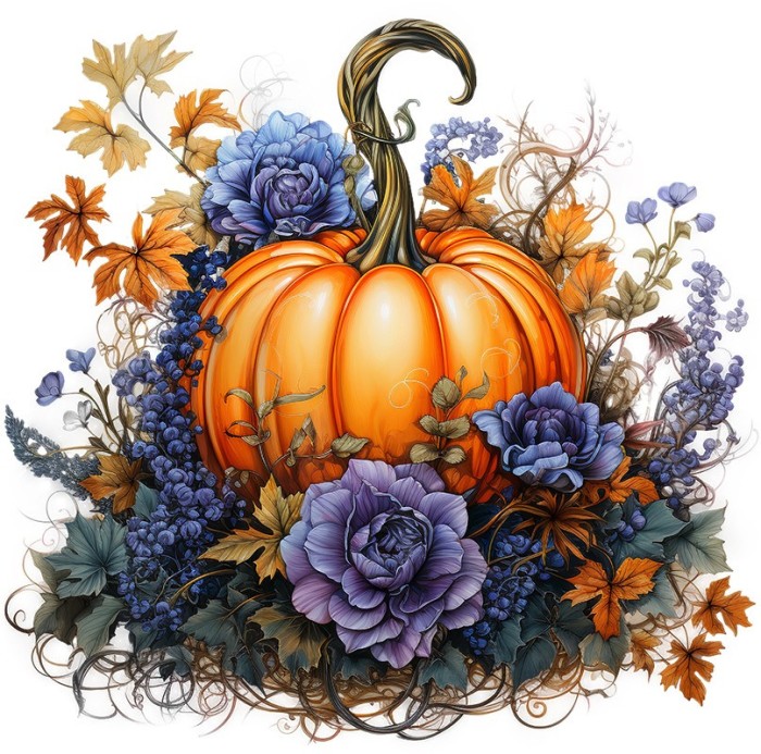 Sticker decorativ, Dovleac, Multicolor, 62 cm, 1322STK-4