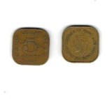 Ceylon 1945 - 5 cents, circulata