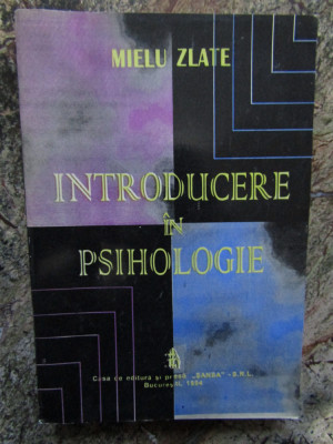 Mielu Zlate - Introducere in psihologie (1994) foto
