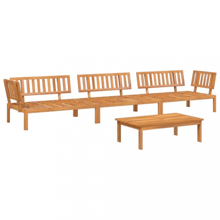 Set canapea gradina din paleti, 4 piese, lemn masiv de acacia